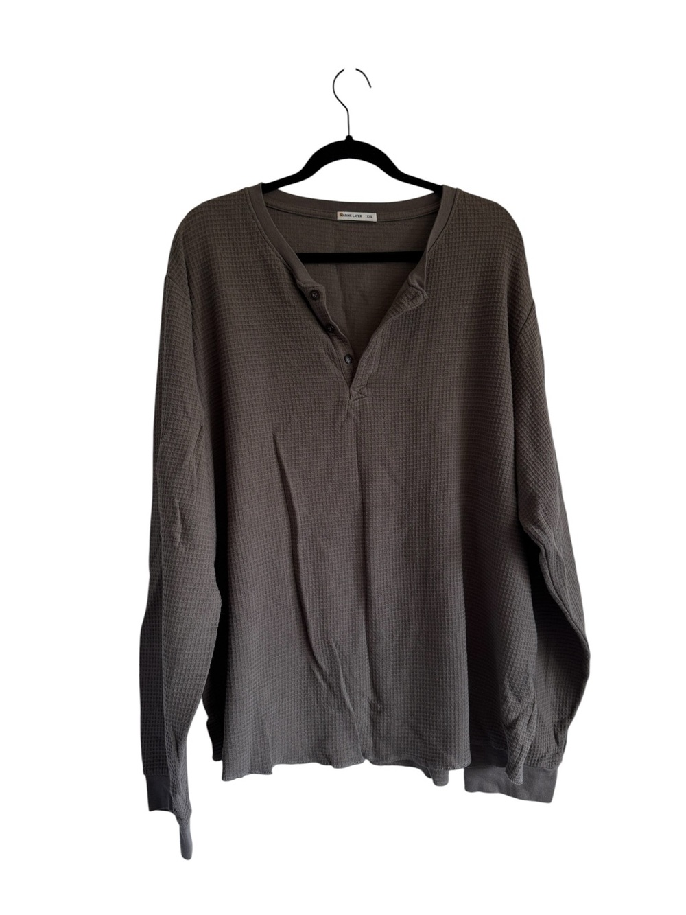 Marine Layer Men’s Thermal Waffle Knit Henley Long Sleeve Shirt XXL